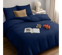 Utopia Bedding Funda Nordica Cama 180 - Microfibra Juego de Funda Nordica 240x260 cm y 2 Fundas de Almohada 65x65 cm (Azul Marino)