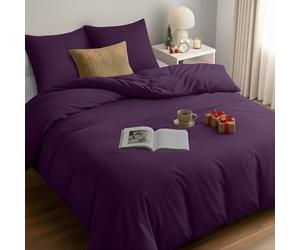 Utopia Bedding Funda Nordica Cama 180 - Microfibra Juego de Funda Nordica 240x260 cm y 2 Fundas de Almohada 65x65 cm (Púrpura)