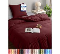 Utopia Bedding Funda Nordica Cama 90 135x200, Borgoña | Funda Edredon 135x200 cm y 1 Funda de Almohada 80x80 cm, Microfibra, Certificado Oeko-TEX, Ideal para el hogar y los hoteles