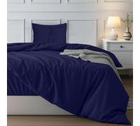 Utopia Bedding Funda Nórdica Cama 90 - Juego de Funda Nórdica de Microfibra Poliéster 135x200 cm y 1 Funda de Almohada con Dobladillo Plisado 80x80 cm (Azul Marino)