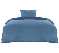 Utopia Bedding Funda Nordica Cama 90 - Microfibra Juego de Funda de Edredon 135x200 cm y 1 Funda de Almohada 50x75 cm (Azul Marino/Azul Claro)
