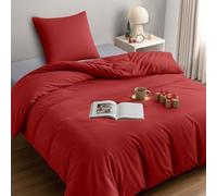 Utopia Bedding Funda Nordica Cama 90 - Microfibra Juego de Funda de Edredon 135x200 cm y 1 Funda de Almohada 80x80 cm (Rojo)