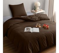 Utopia Bedding Funda Nordica Cama 90 - Microfibra Juego de Funda de Edredon 135x200 cm y 1 Funda de Almohada 80x80 cm (Marrone)