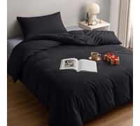 Utopia Bedding Funda Nordica Cama 90 - Microfibra Juego de Funda de Edredon 135x200 cm y 1 Funda de Almohada 50x75 cm (Negro)