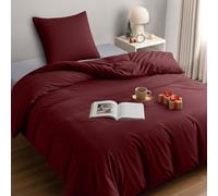 Utopia Bedding Funda Nordica Cama 90 - Microfibra Juego de Funda de Edredon 135x200 cm y 1 Funda de Almohada 80x80 cm (Borgoña)