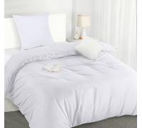 Utopia Bedding Funda Nordica Cama 90 - Microfibra Juego de Funda de Edredon 135x200 cm y 1 Funda de Almohada 80x80 cm (Blanco)