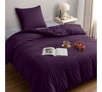 Utopia Bedding Funda Nordica Cama 90 - Microfibra Juego de Funda de Edredon 135x200 cm y 1 Funda de Almohada 80x80 cm (Púrpura)