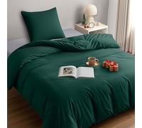Utopia Bedding Funda Nordica Cama 90 - Microfibra Juego de Funda de Edredon 135x200 cm y 1 Funda de Almohada 80x80 cm (Esmeralda)