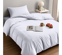 Utopia Bedding Funda Nordica Cama 90 - Microfibra Juego de Funda de Edredon 135x200 cm y 1 Funda de Almohada 50x75 cm (Blanco)