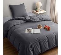 Utopia Bedding Funda Nordica Cama 90 - Microfibra Juego de Funda de Edredon 140x200 cm y 1 Funda de Almohada 65x65 cm (Gris)