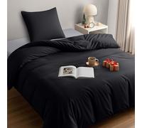 Utopia Bedding Funda Nordica Cama 90 - Microfibra Juego de Funda de Edredon 140x200 cm y 1 Funda de Almohada 65x65 cm (Negro)
