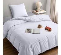 Utopia Bedding Funda Nordica Cama 90 - Microfibra Juego de Funda de Edredon 140x200 cm y 1 Funda de Almohada 65x65 cm (Blanco)