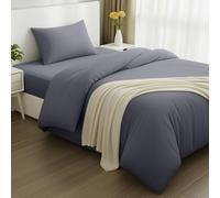 Utopia Bedding - Funda nordica Cama 90, Sabana Bajera 90x190 y Funda Almohada (50x75cm) - Funda edredon 135x200 - Juego de Cama de Microfibra cepillada Suave (Gris)