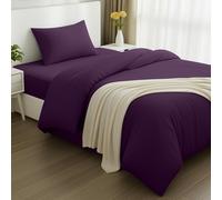 Utopia Bedding - Funda nordica Cama 90, Sabana Bajera 90x190 y Funda Almohada (50x75cm) - Funda edredon 135x200 - Juego de Cama de Microfibra cepillada Suave (Púrpura)