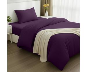Utopia Bedding - Funda nordica Cama 90, Sabana Bajera 90x190 y Funda Almohada (50x75cm) - Funda edredon 135x200 - Juego de Cama de Microfibra cepillada Suave (Púrpura)