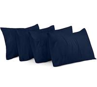 Utopia Bedding, Fundas de Almohada de Microfibra cepillada Suave, con Cierre de sobre, Resistentes al Encogimiento y a la decoloración, 4 Unidades, 50 x 100 cm, King, Azul Marino