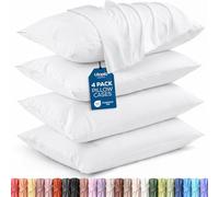 Utopia Bedding Fundas de almohada estándar King, paquete de 4, cierre de sobre, tela de microfibra cepillada suave, fundas de almohada resistentes al encogimiento y a la decoloración, 51 x 91 cm (King