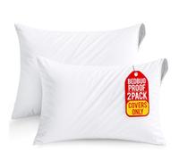Utopia Bedding - Fundas de almohada impermeables, con cremallera, protectoras, antiácaros, tamaño estándar, 2 unidades, blancas, 50,8 x 66 cm