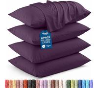 Utopia Bedding Fundas de Almohada King - Paquete de 4 - Cierre de sobre, Tela de Microfibra cepillada Suave - Fundas de Almohada Resistentes al Encogimiento y a la decoloración, tamaño King 20 x 40