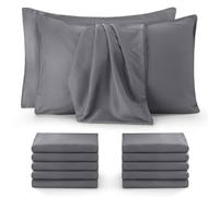 Utopia Bedding - Juego de 12 Fundas de Almohada - 50 x 75 cm - Oeko-Tex - Microfibra cepillada, 100% poliéster, con Cierre Tipo sobre (no Incluye Relleno), Solo Funda de Almohada - Gris