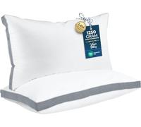 Utopia Bedding Juego de 2 almohadas de cama para dormir tamaño King, calidad de hotel refrescante, almohada reforzada para dormir boca arriba, boca abajo o de lado (gris)