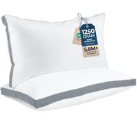 Utopia Bedding Juego de 2 almohadas de cama para dormir tamaño King, calidad de hotel refrescante, almohada reforzada para dormir boca arriba, boca abajo o de lado (gris)