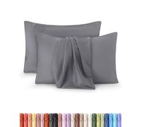 Utopia Bedding - Juego de 2 Fundas de Almohada - 65 x 65 cm - Oeko-Tex - Microfibra cepillada, 100% poliéster, con Cierre Tipo sobre (no Incluye Relleno), Solo Funda de Almohada - Gris