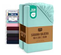 Utopia Bedding Juego de 2 Sabana Bajera 180x200 - Azul SPA - (Cama 180)