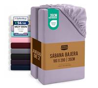 Utopia Bedding Juego de 2 Sabana Bajera 180x200 - Lavanda - (Cama 180) | Certificado Oeko Tex - Bolsillo Profundo - Microfibra Cepillada