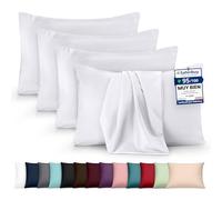 Utopia Bedding - Juego de 4 Fundas de Almohada - 40 x 60 cm - Oeko-Tex - Microfibra cepillada, 100% poliéster, con Cierre Tipo sobre (no Incluye Relleno), Solo Funda de Almohada - Blanco