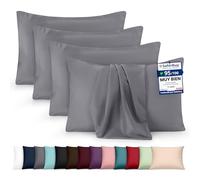 Utopia Bedding - Juego de 4 Fundas de Almohada - 40 x 60 cm - Oeko-Tex - Microfibra cepillada, 100% poliéster, con Cierre Tipo sobre (no Incluye Relleno), Solo Funda de Almohada - Gris