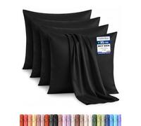 Utopia Bedding - Juego de 4 Fundas de Almohada - 80 x 80 cm - Negro