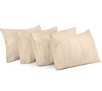 Utopia Bedding Juego de 4 fundas de almohada King, cierre de sobre, tela de microfibra cepillada suave, fundas de almohada resistentes al encogimiento y a la decoloración de 20 x 40 pulgadas (King, beige)