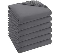 Utopia Bedding Juego de 6 Sabana Bajera 90x200 - Gris - Bolsillo Profundo - Microfibra Cepillada (Cama 90)