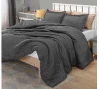 Utopia Bedding Juego de edredón tamaño Queen con 2 Fundas de Almohada, Juegos de edredón de Cama, edredón Gris Alternativo al plumón, Suave y cómodo, Lavable a máquina