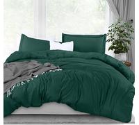 Utopia Bedding Juego de Funda de edredón tamaño King, 1 Funda de edredón y 2 Fundas de Almohada, Cierre de Cremallera, Microfibra cepillada Suave, 264 x 229 cm, (King, Esmeralda)
