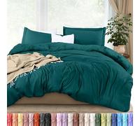 Utopia Bedding Juego de Funda de edredón tamaño Queen - 1 Funda de edredón con 2 Fundas de Almohada - Funda de edredón de 3 Piezas con Cierre de Cremallera - Microfibra cepillada ultrasuave, 90 x 90