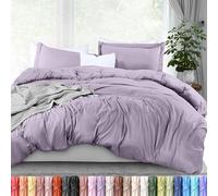 Utopia Bedding Juego de Funda de edredón tamaño Queen, 1 Funda de edredón y 2 Fundas de Almohada, Cierre de Cremallera, Microfibra cepillada Suave, 229 x 229 cm (Queen, Lavanda)