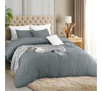 Utopia Bedding Juego de Funda nórdica Ligera con Fundas de Almohada de 50 x 90 cm, 220 x 265 cm, Microfibra de poliéster Suave (Gris)