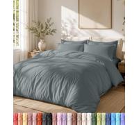 Utopia Bedding Juego de Funda nórdica Ligera con Fundas de Almohada de 50 x 90 cm, 220 x 265 cm, Microfibra de poliéster Suave (Gris)