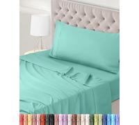 Utopia Bedding Juego de Sabanas 3 Piezas 90x190 - Poliéster Microfibra Cepillada - Oeko-Tex Certificado - Sábana Bajera, Sábana Plana y 1 Funda de Almohada 50x75 (Cama 90, Azul SPA)