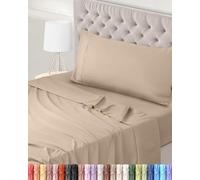 Utopia Bedding Juego de Sabanas 3 Piezas 90x190 - Poliéster Microfibra Cepillada - Oeko-Tex Certificado - Sábana Bajera, Sábana Plana y 1 Funda de Almohada 50x75 (Cama 90, Beige)