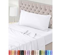Utopia Bedding Juego de Sabanas 3 Piezas 90x190 - Poliéster Microfibra Cepillada - Oeko-Tex Certificado - Sábana Bajera, Sábana Plana y 1 Funda de Almohada 50x75 (Cama 90, Blanco)