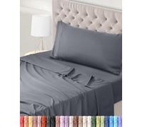 Utopia Bedding Juego de Sabanas 3 Piezas 90x190 - Poliéster Microfibra Cepillada - Oeko-Tex Certificado - Sábana Bajera, Sábana Plana y 1 Funda de Almohada 50x75 (Cama 90, Gris)
