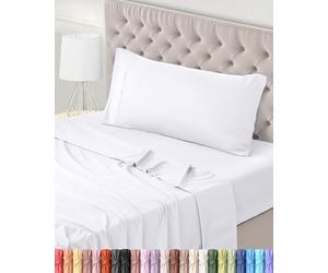 Utopia Bedding Juego de Sabanas 3 Piezas 90x190 - Poliéster Microfibra Cepillada - Oeko-Tex Certificado - Sábana Bajera, Sábana Plana y 1 Funda de Almohada 50x75 (Cama 90, Blanco)