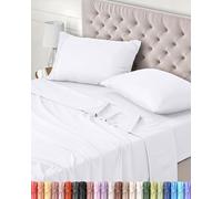 Utopia Bedding Juego de Sabanas 4 Piezas 120x190 - Poliéster Microfibra Cepillada - Oeko-Tex Certificado - Sábana Bajera, Sábana Plana y 2 Fundas de Almohada 50x75 (Cama 120, Blanco)