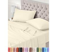 Utopia Bedding Juego de Sabanas 4 Piezas 135x190 - Poliéster Microfibra Cepillada - Oeko-Tex Certificado - Sábana Bajera, Sábana Plana y 2 Fundas de Almohada 50x75 (Cama 135, Marfil)