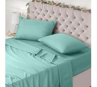 Utopia Bedding Juego de Sabanas 4 Piezas 135x190 - Poliéster Microfibra Cepillada - Oeko-Tex Certificado - Sábana Bajera, Sábana Plana y 2 Fundas de Almohada 50x75 (Cama 135, Azul SPA)