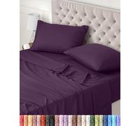 Utopia Bedding Juego de Sabanas 4 Piezas 135x190 - Poliéster Microfibra Cepillada - Oeko-Tex Certificado - Sábana Bajera, Sábana Plana y 2 Fundas de Almohada 50x75 (Cama 135, Púrpura)