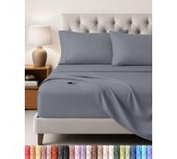 Utopia Bedding Juego de Sabanas 4 Piezas, 150x200cm, Gris | Sábana Bajera, Sábana Plana y 2 Fundas de Almohada 50x75 - Cama 150 - Oeko-Tex Certificado - Poliéster Microfibra Cepillada